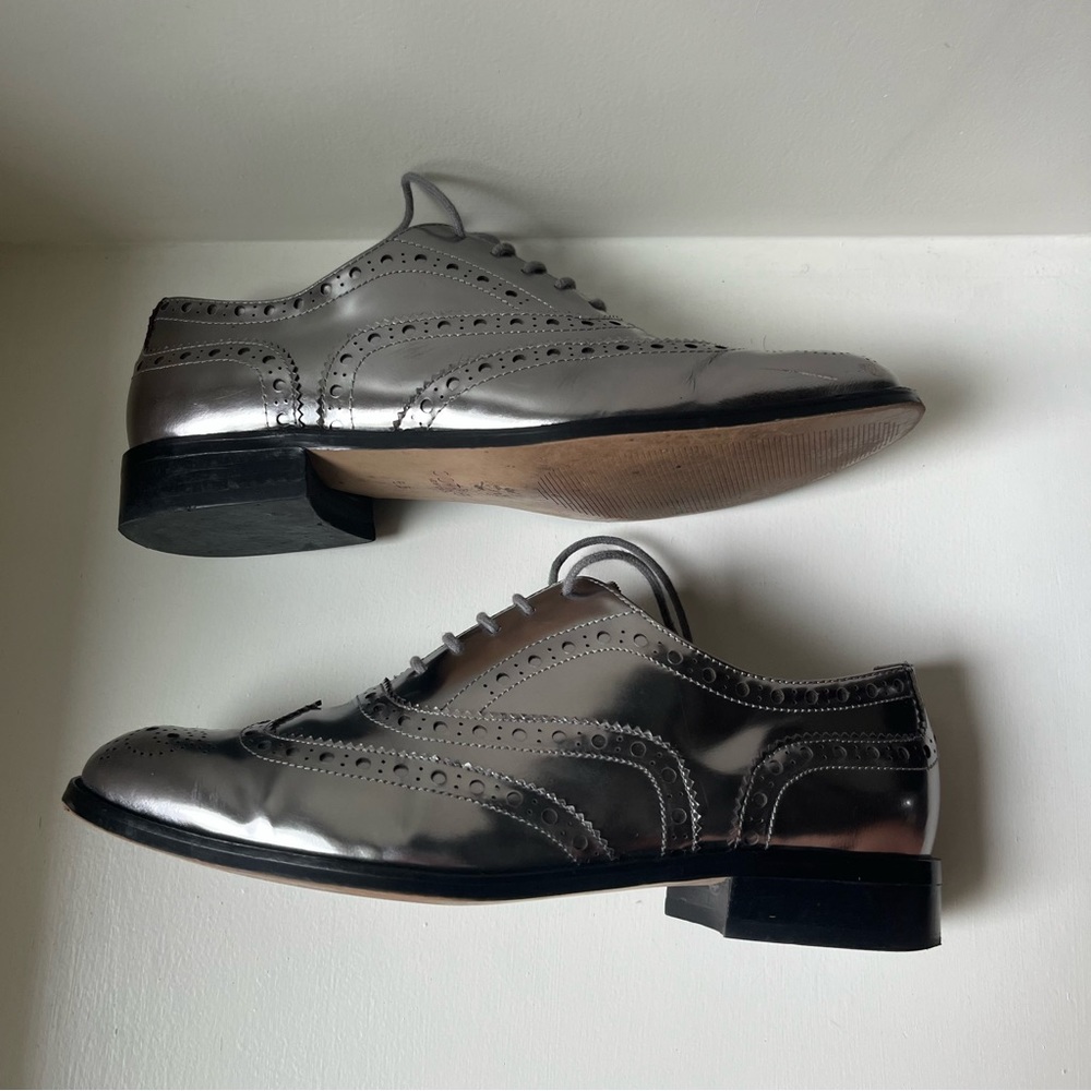 Botkier Callista Oxford Shoes in Metallic Pewter - Picture 5 of 10